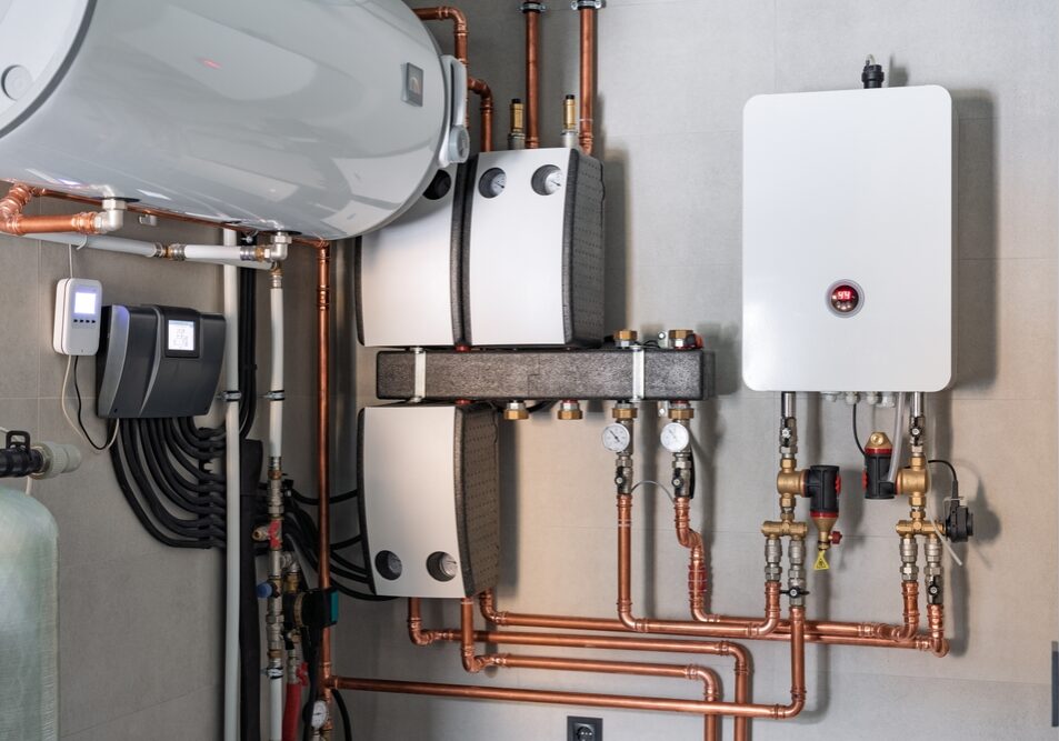 Heating,System,Equipment,In,A,Boiler,Room,Of,Modern,Private
