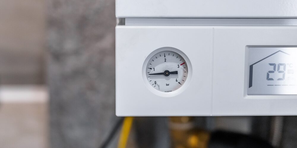 Heating,System,And,Hot,Water,Tank,In,Residential,Building.,Steel